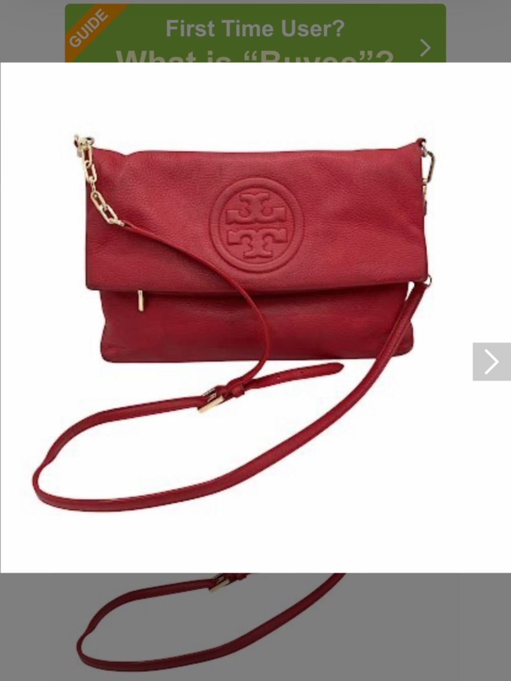 Tory Burch Red Pebbled Leather Fold-Over Crossbody